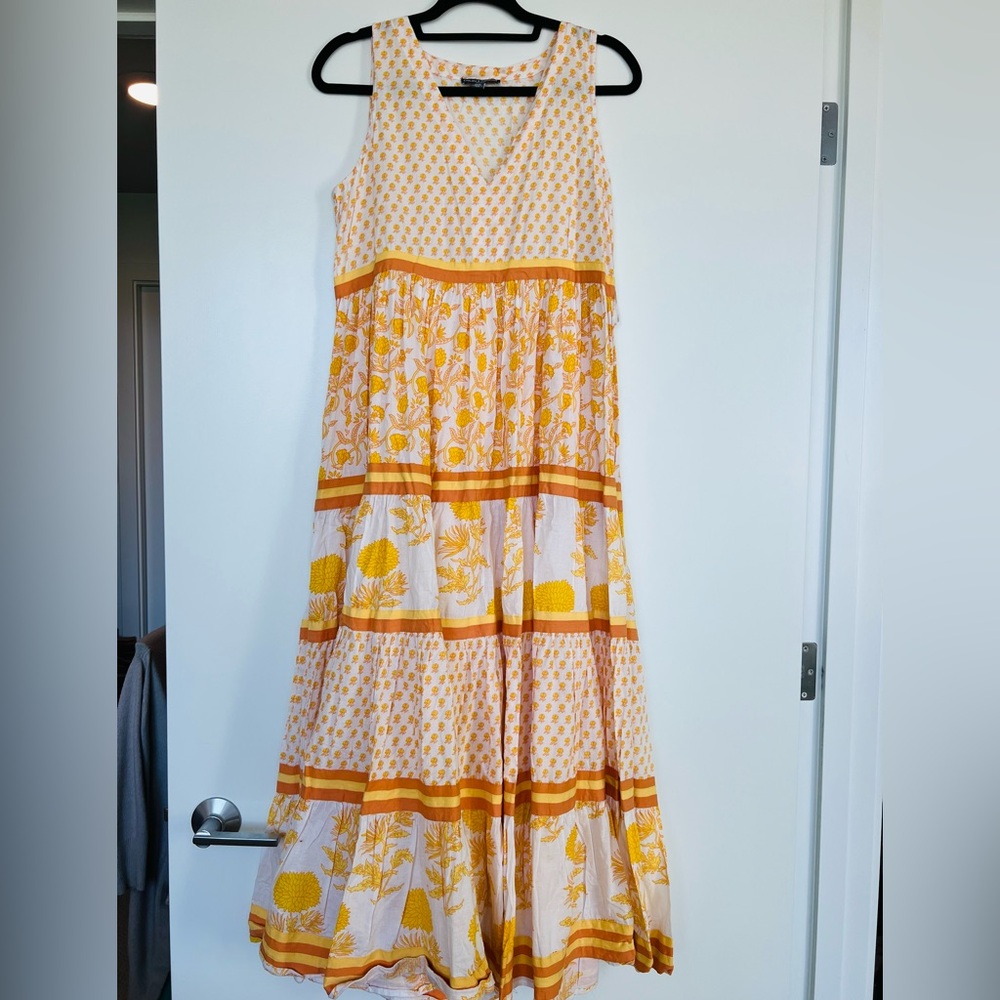Floral Maxi Dress in Yellow and White